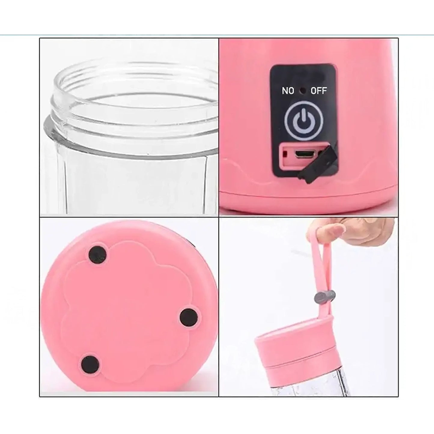 Portable USB 4-Blades Electric Fruit Juice Blender Rechargeable