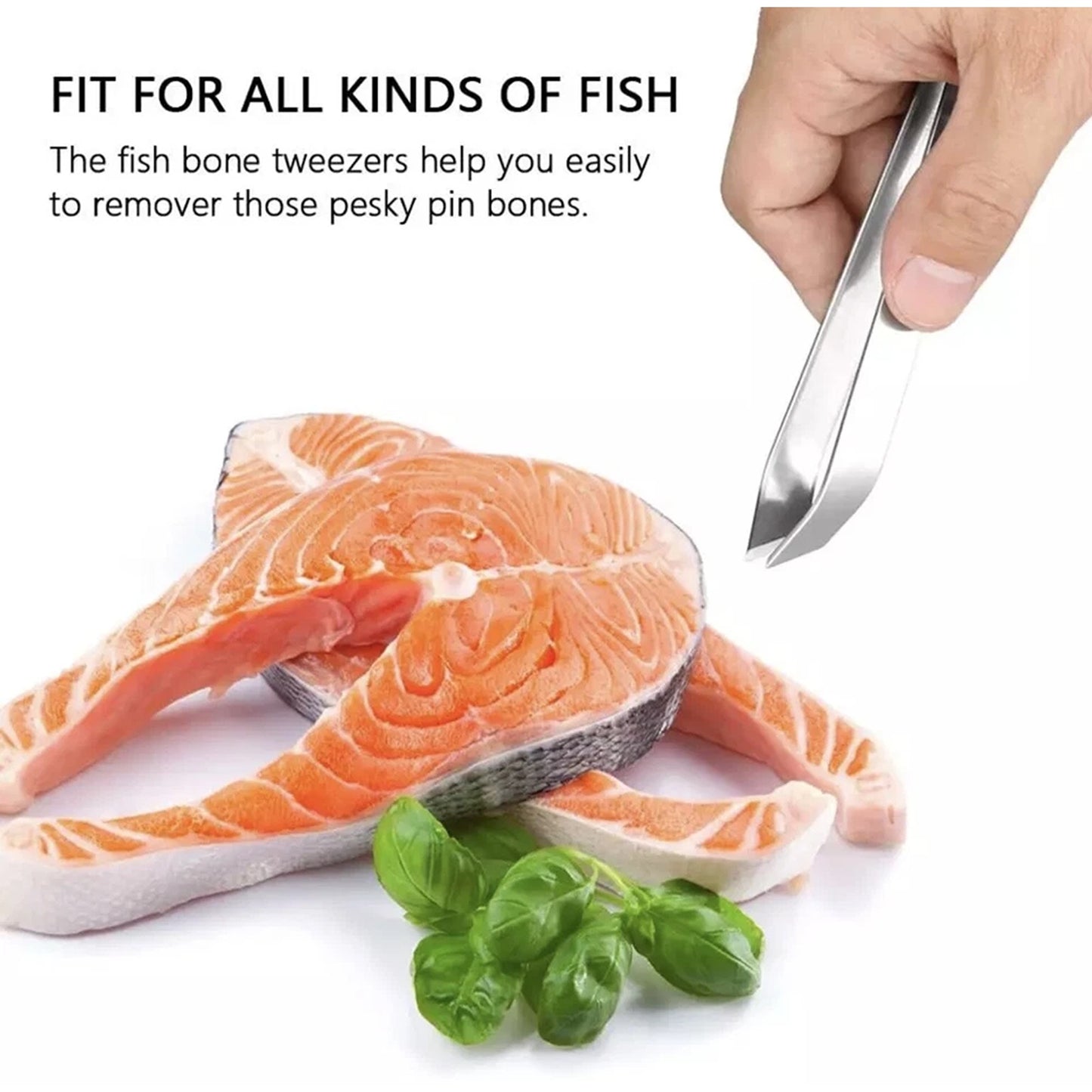 2 Piece Stainless Steel Fish Bone Remover Tweezers