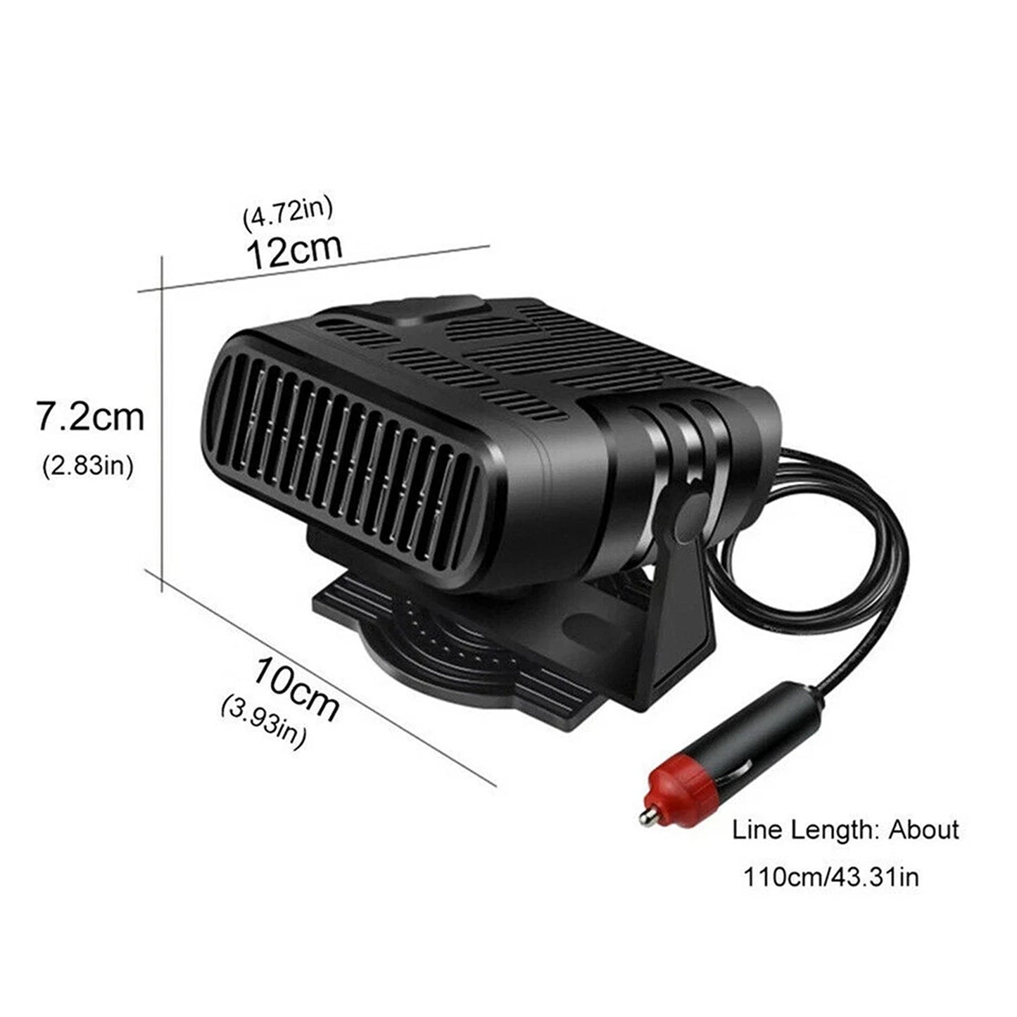 Portable 12V Car Heater Fan Ceramic Defroster Demister