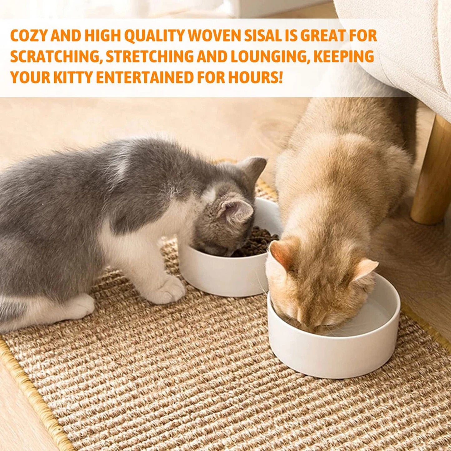 Natural Sisal Cat Scratcher Mat for Sofa Protection