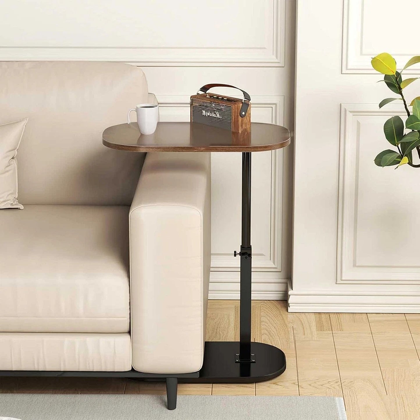 Height Adjustable Laptop Side Table Rotating Bedside Sofa Desk