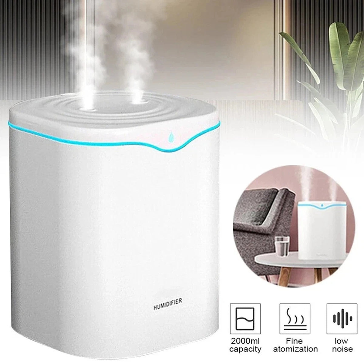 2L Ultrasonic Cool Mist Air Humidifier Aroma Diffuser for Home Bedroom