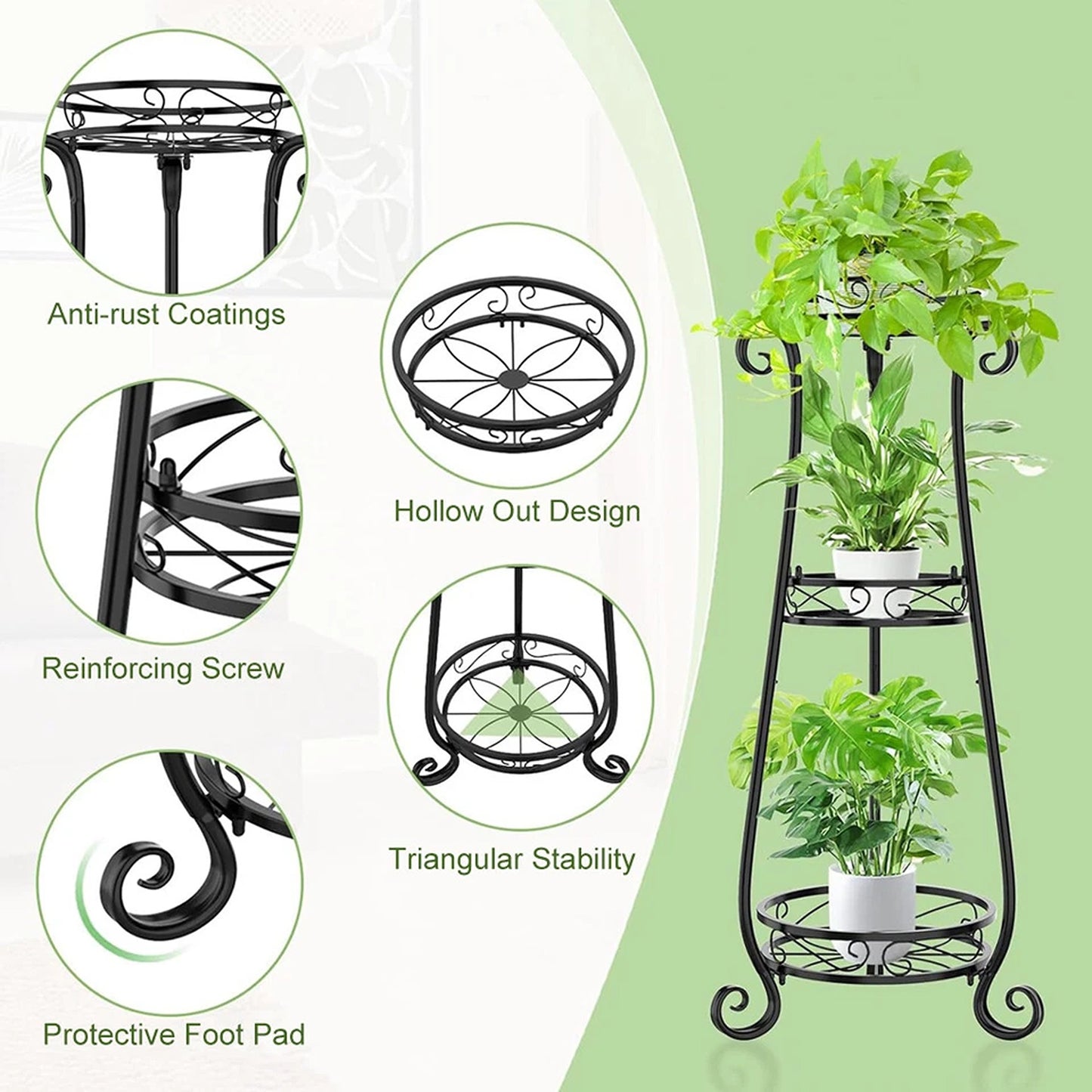 Corner Plant Stand for Home and Garden