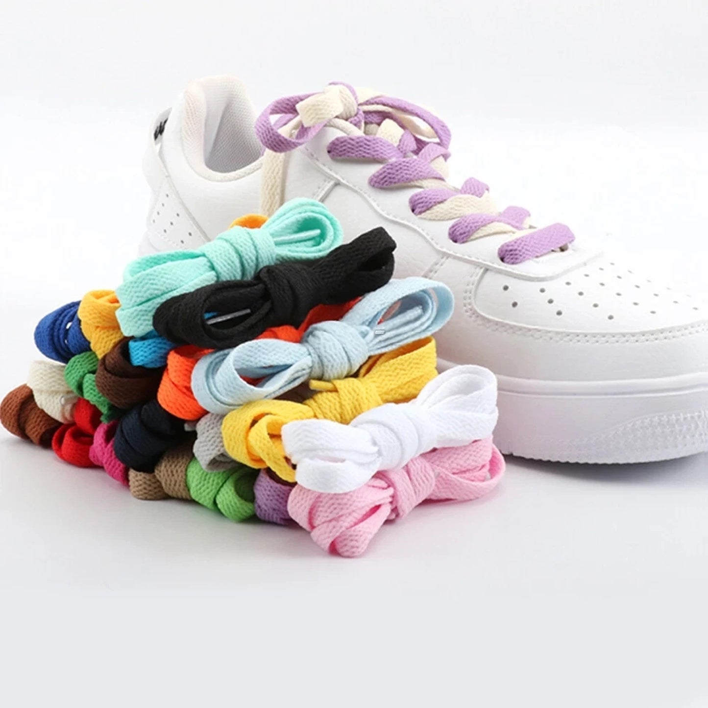 Flat Shoe Lock Shoelaces Athletic Sneakers Kids Adults Bootlace