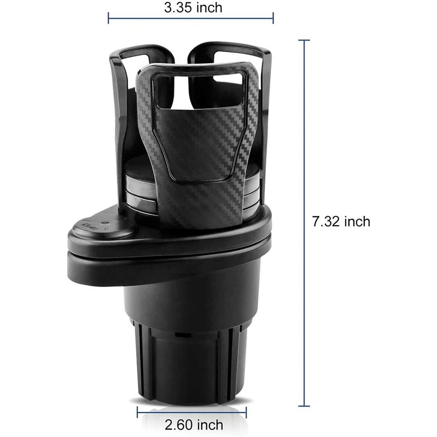 Adjustable 2 in 1 Car Cup Holder Expander with Storage