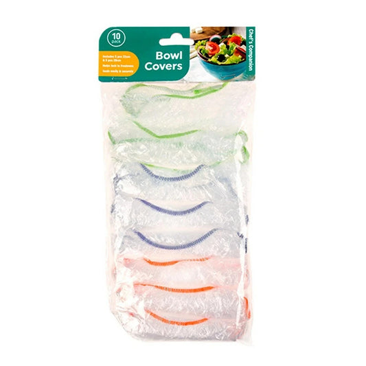 Over Bowl Covers Plastic Elastic Clear Pan Plate Easy Food Cover - 10x