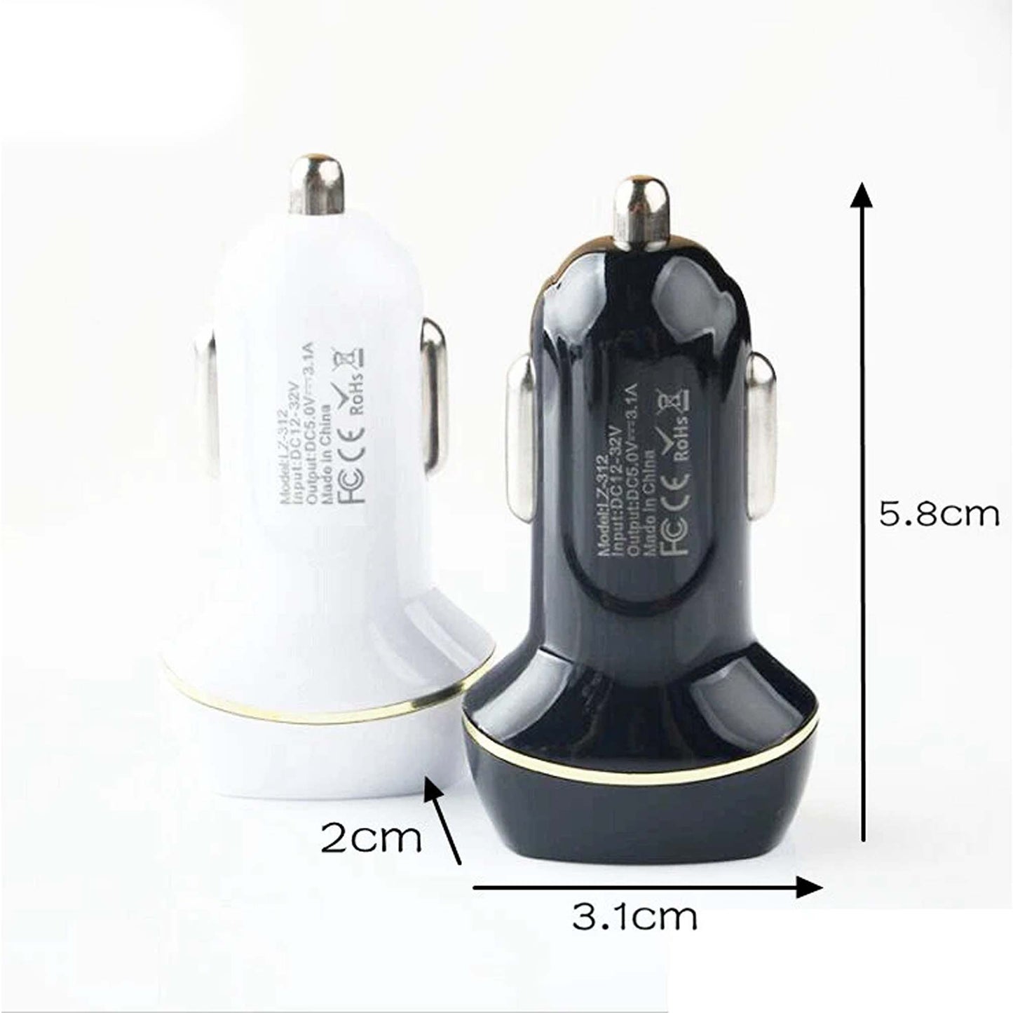 Fast 3.1A Dual USB Car Charger Adapter For Cigarette Lighter Port