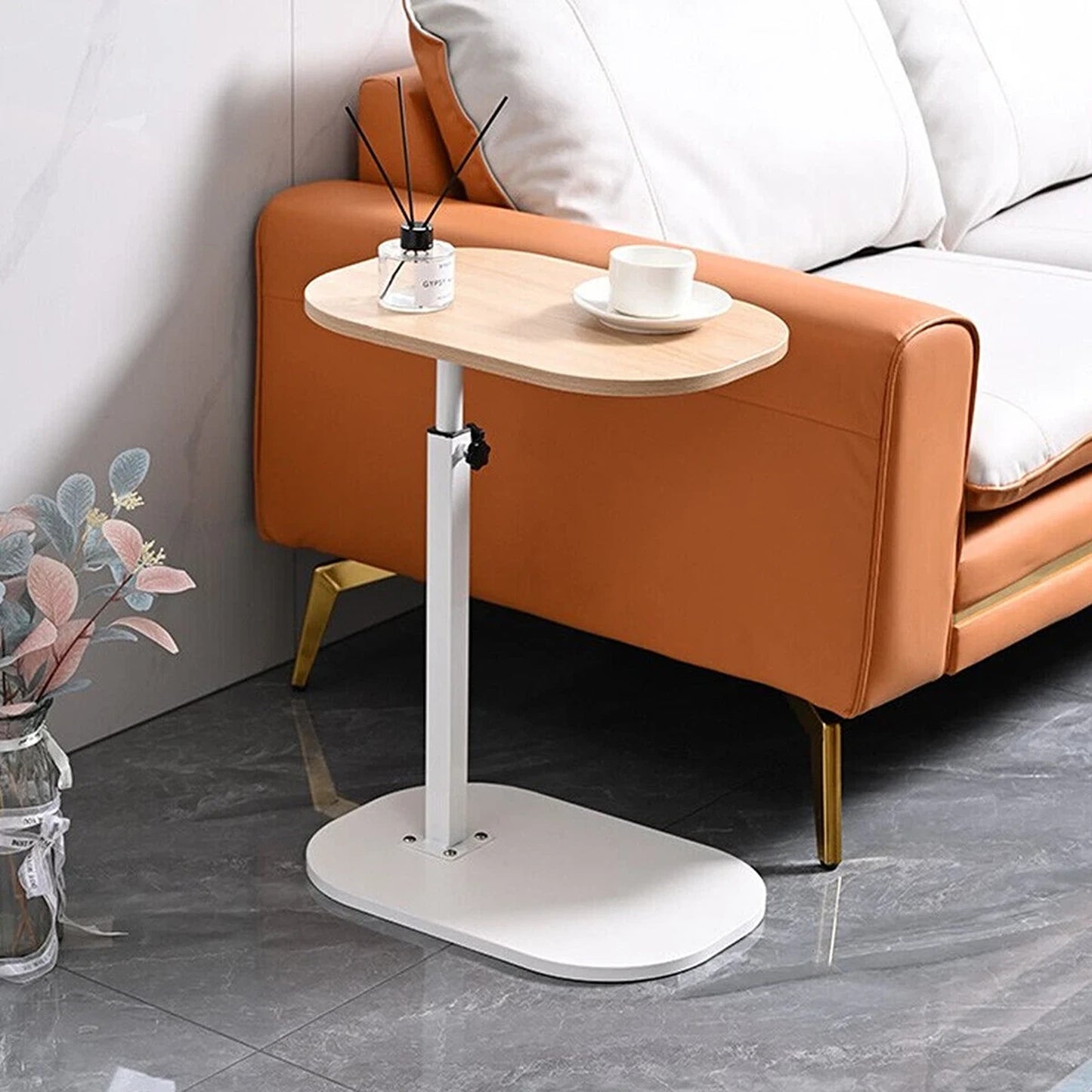 Adjustable Small C Shaped Side Table for Sofa Modern