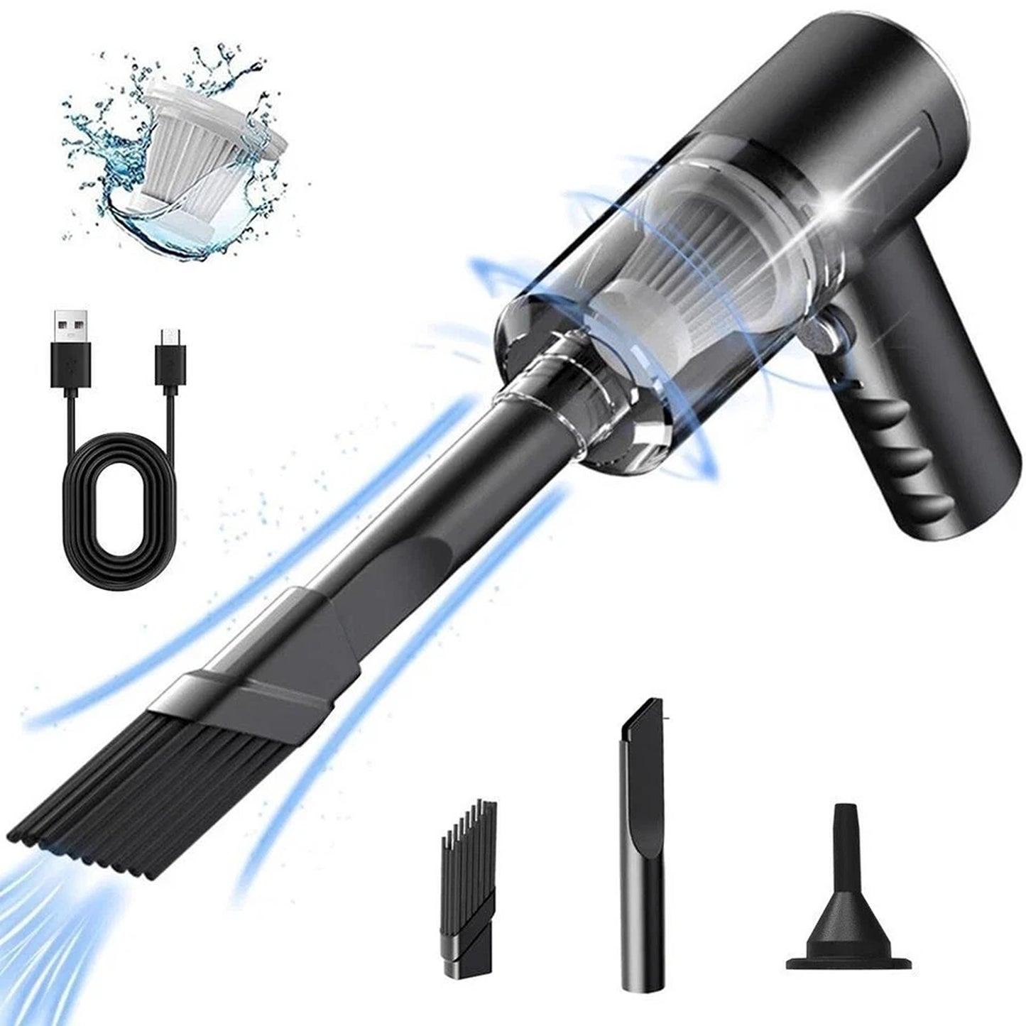 Cordless Vacuum and Air Duster for Car Interior Cleaning