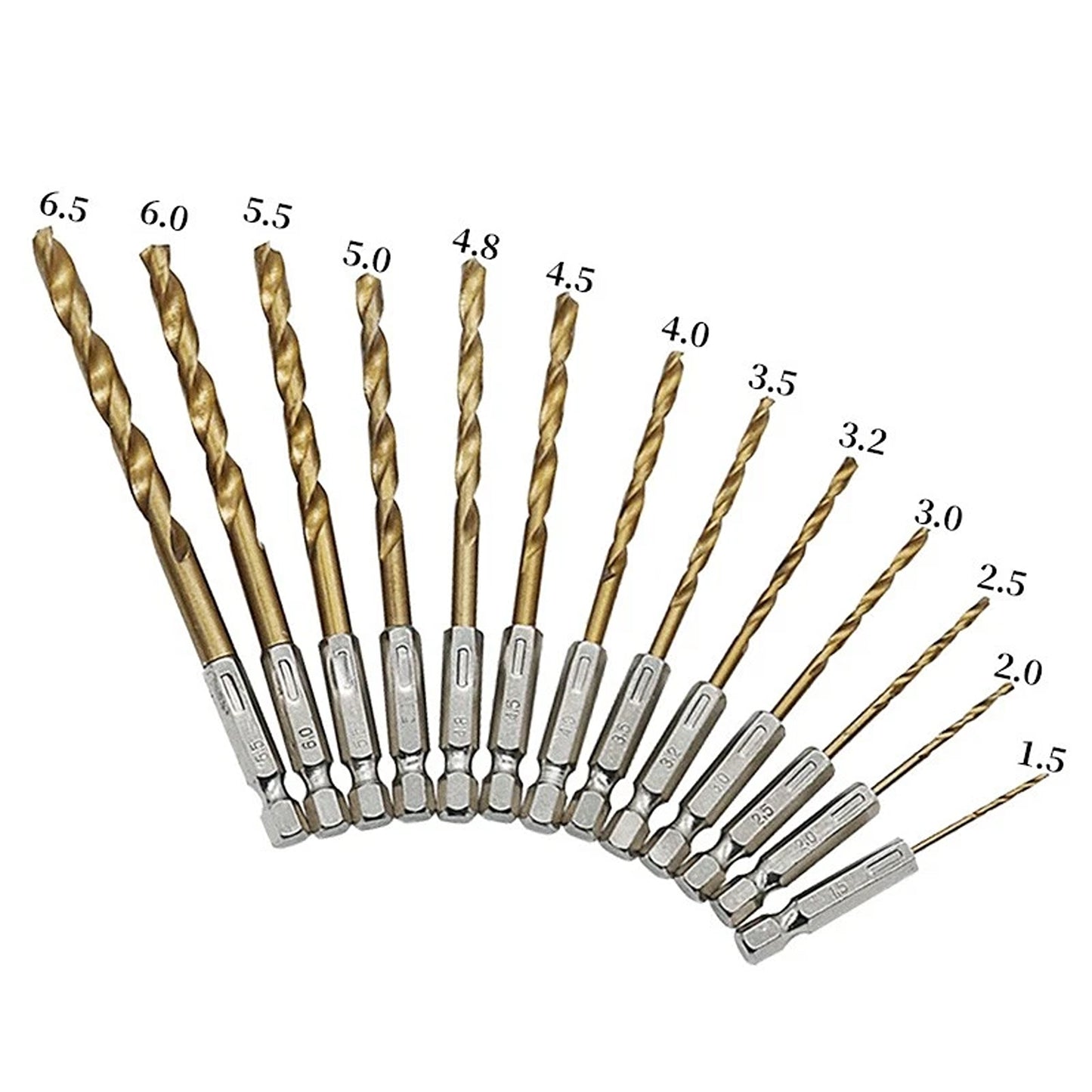 13 Piece Quick Change Drill Bit Set with Hex Shank