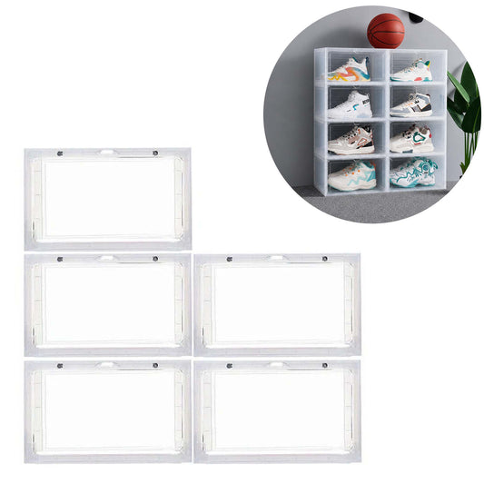Clear Shoe Storage Box Stackable Magnetic Sneaker Organizer