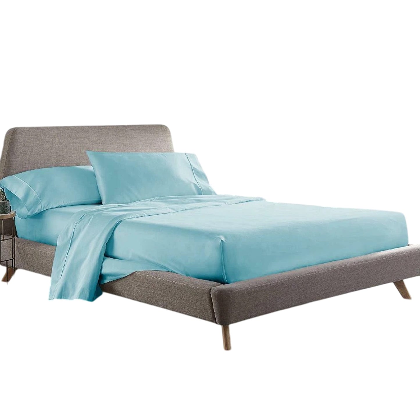 Soft 1000TC Cotton Sheet and Pillowcase Set for Single to King Beds - Aqua