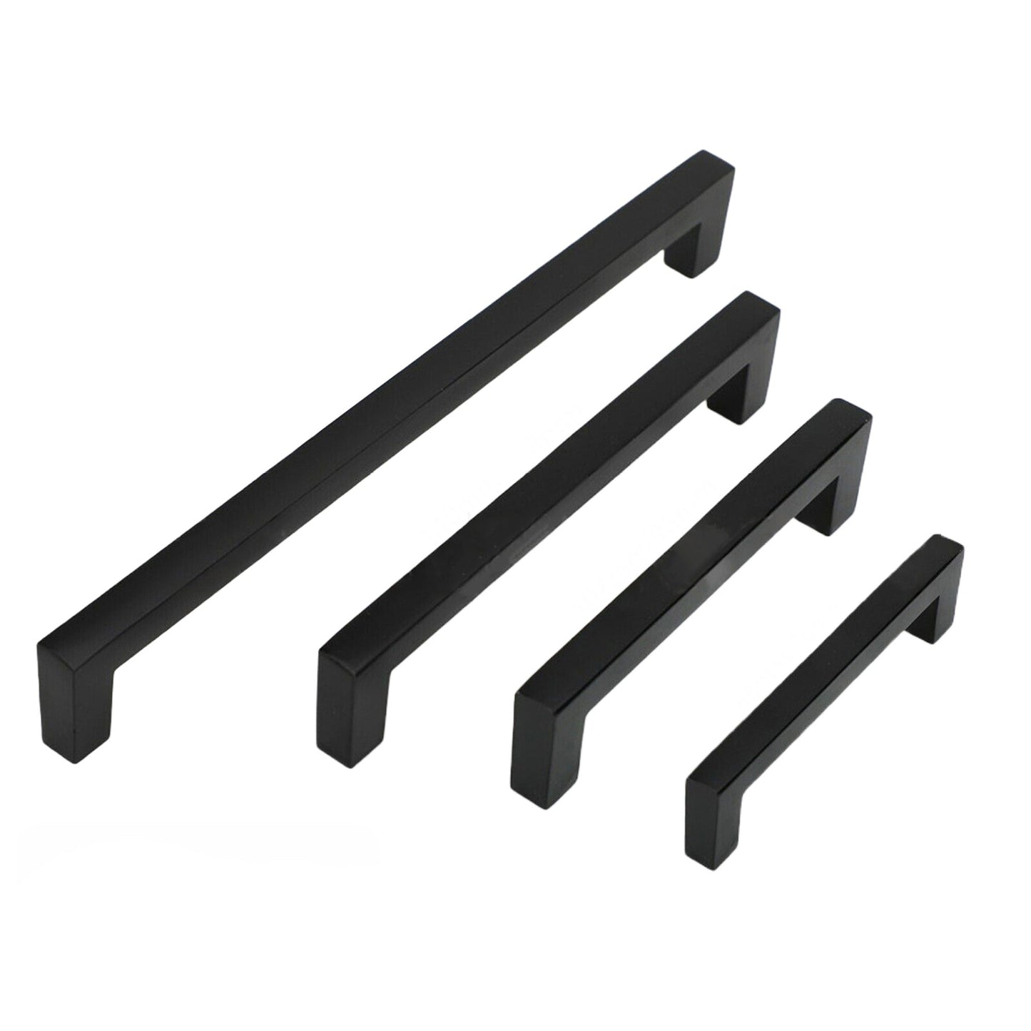 Black 77mm 64mm MatteStainless Steel Handles