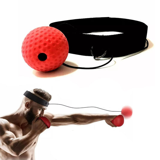 Reflex Reaction Ball Boxing Headband Speed Punch Training Red