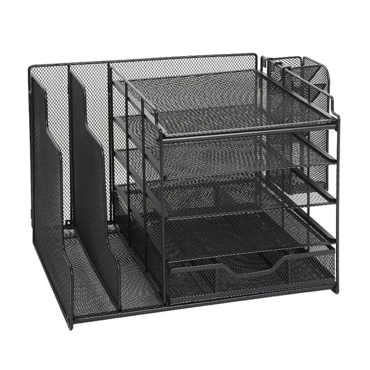 Desktop Document Organizer File Holder Paper Storage Rack Home Office Tray