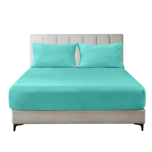 Hotel 2200TC Ultra Soft Fitted Sheet Set with Pillowcases No Flat Sheet - Teal