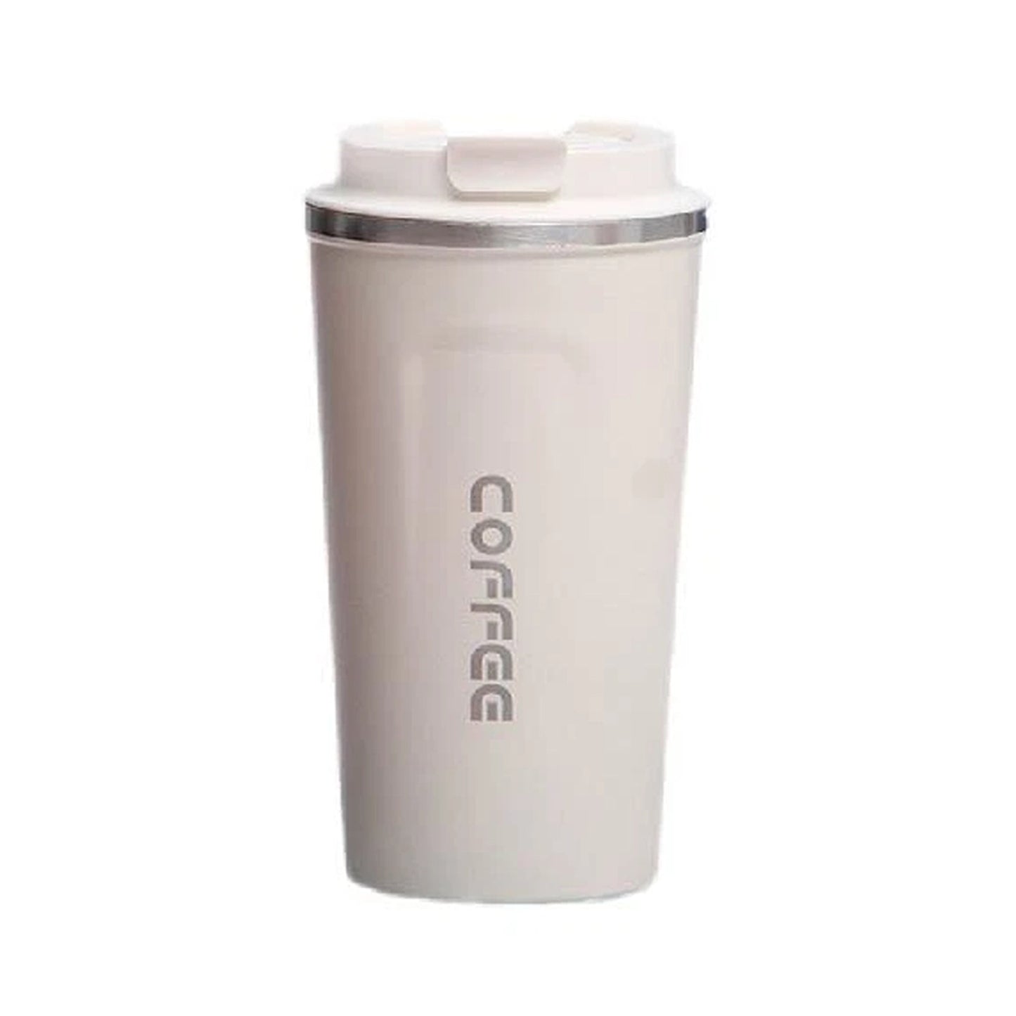 Insulated Coffee Mug Stainless Steel Travel Cup with Lid - White