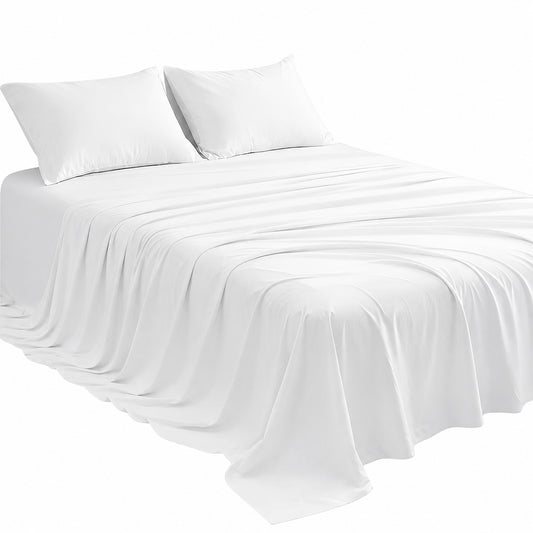 White Luxury Hotel Style Bamboo Blend Bedding Set