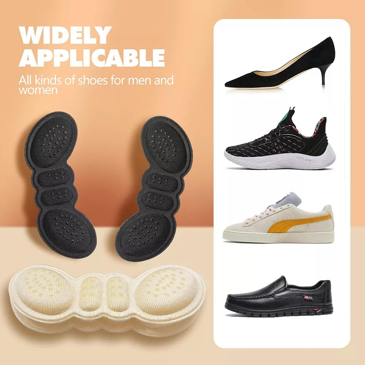 Heel Insole Heel Protector Heel Pad Shoe Liner Shoe Insert Heel Grip 4pcs