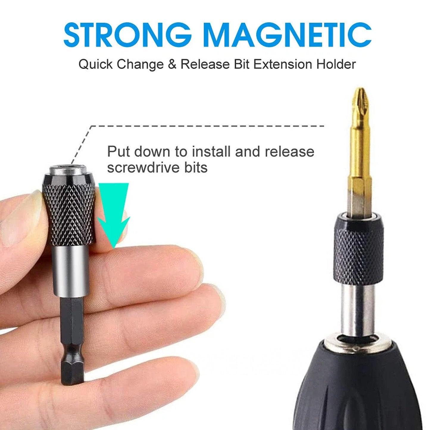 3 Piece Screwdriver Extension Kit Quick Release Hex Shank Drill Bit Set
