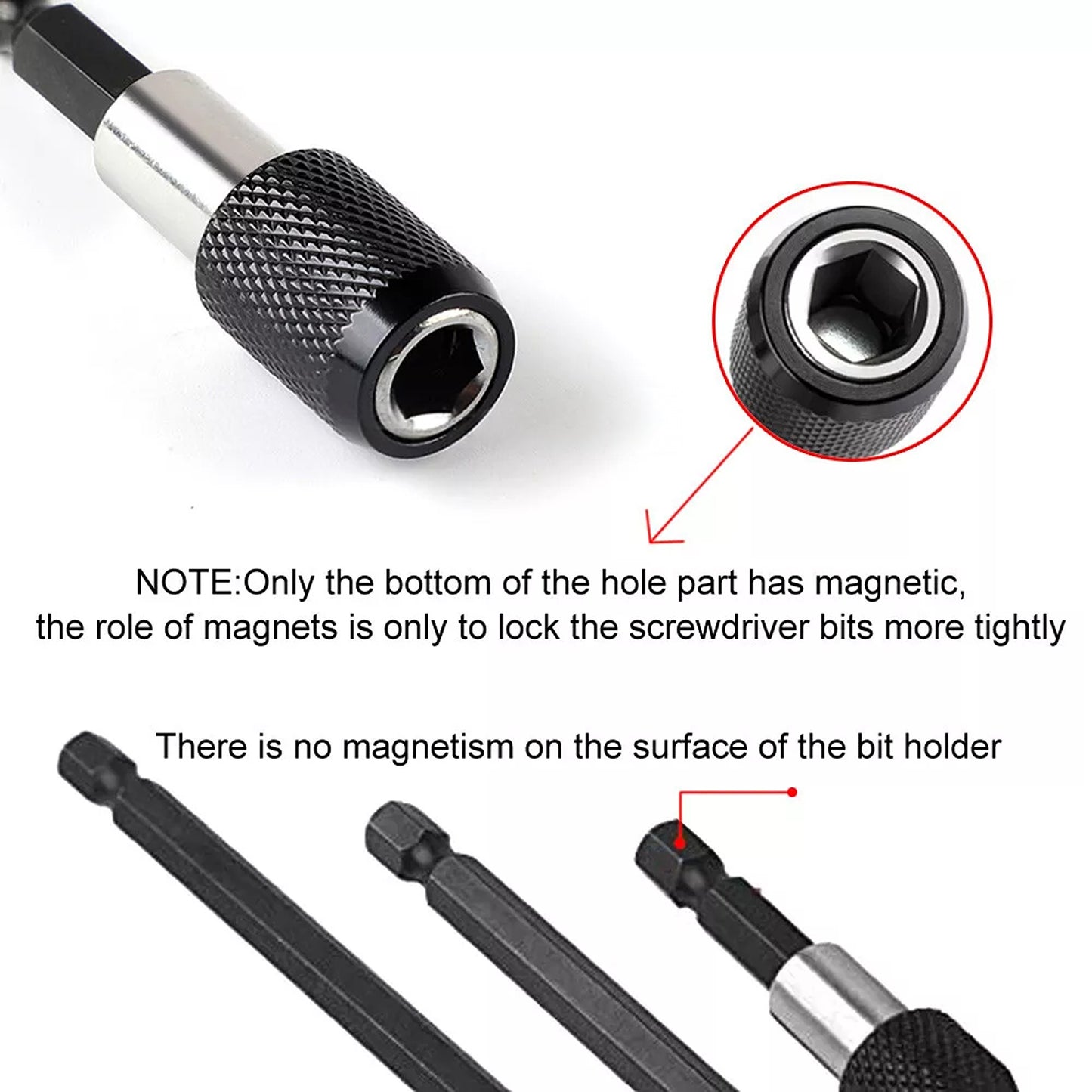 3 Piece Screwdriver Extension Kit Quick Release Hex Shank Drill Bit Set