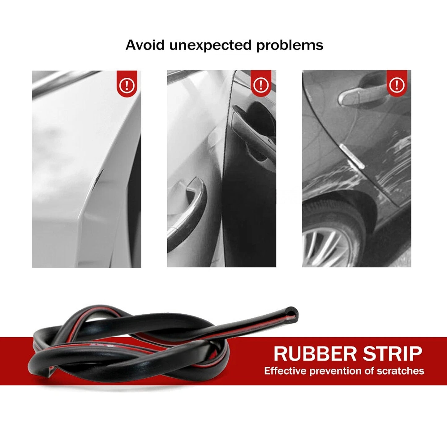 Car Door Trim Seal Strip Rubber Protector for Scratch Prevention DIY