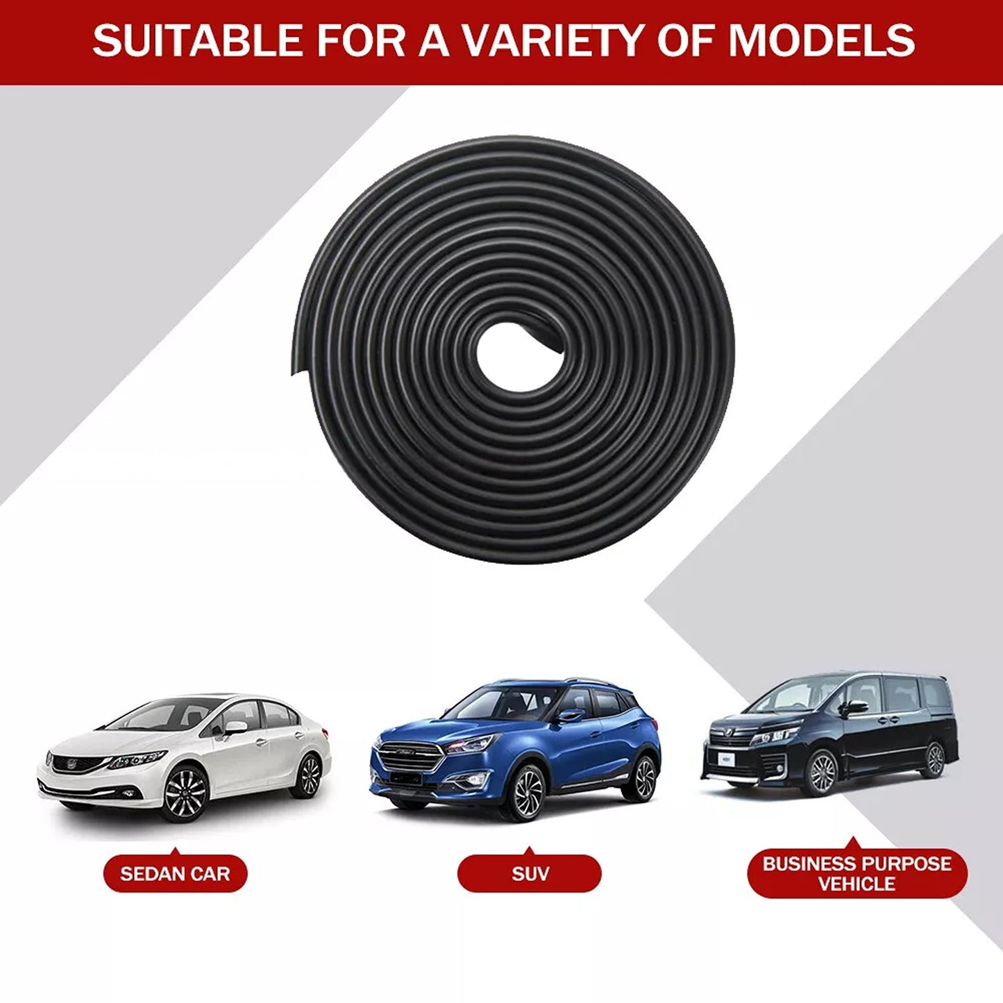 Car Door Trim Seal Strip Rubber Protector for Scratch Prevention DIY