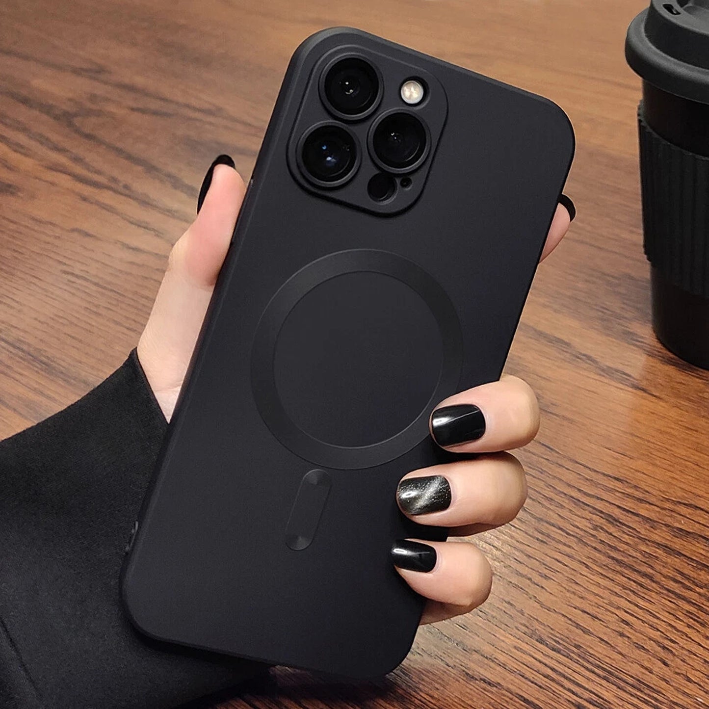 Magnetic Shockproof Case for iPhone 16 15 14 13 12 11 Pro Max Plus - Black