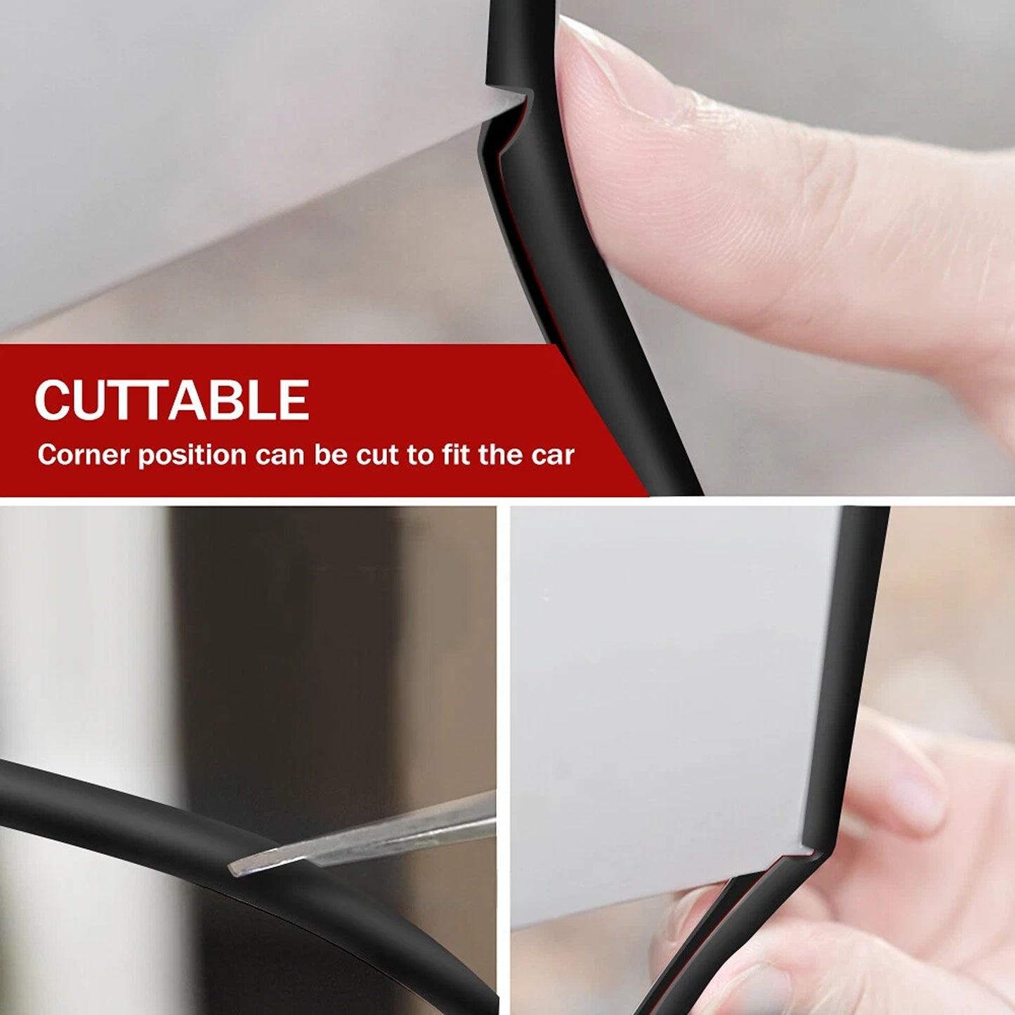 Car Door Trim Seal Strip Rubber Protector for Scratch Prevention DIY