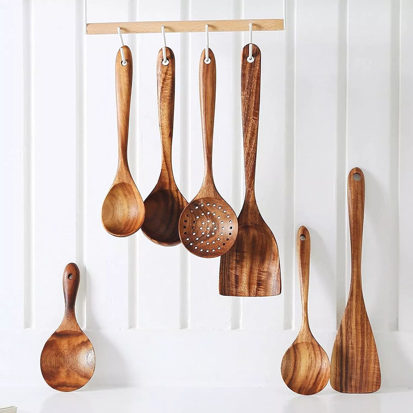 Wooden Spoon Set Handmade for Kitchen and Cooking