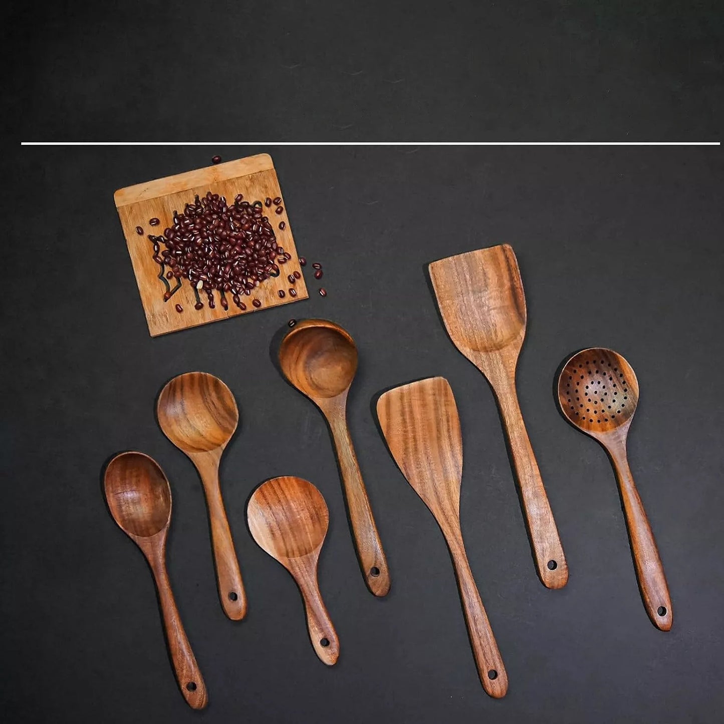 Wooden Spoon Set Handmade for Kitchen and Cooking
