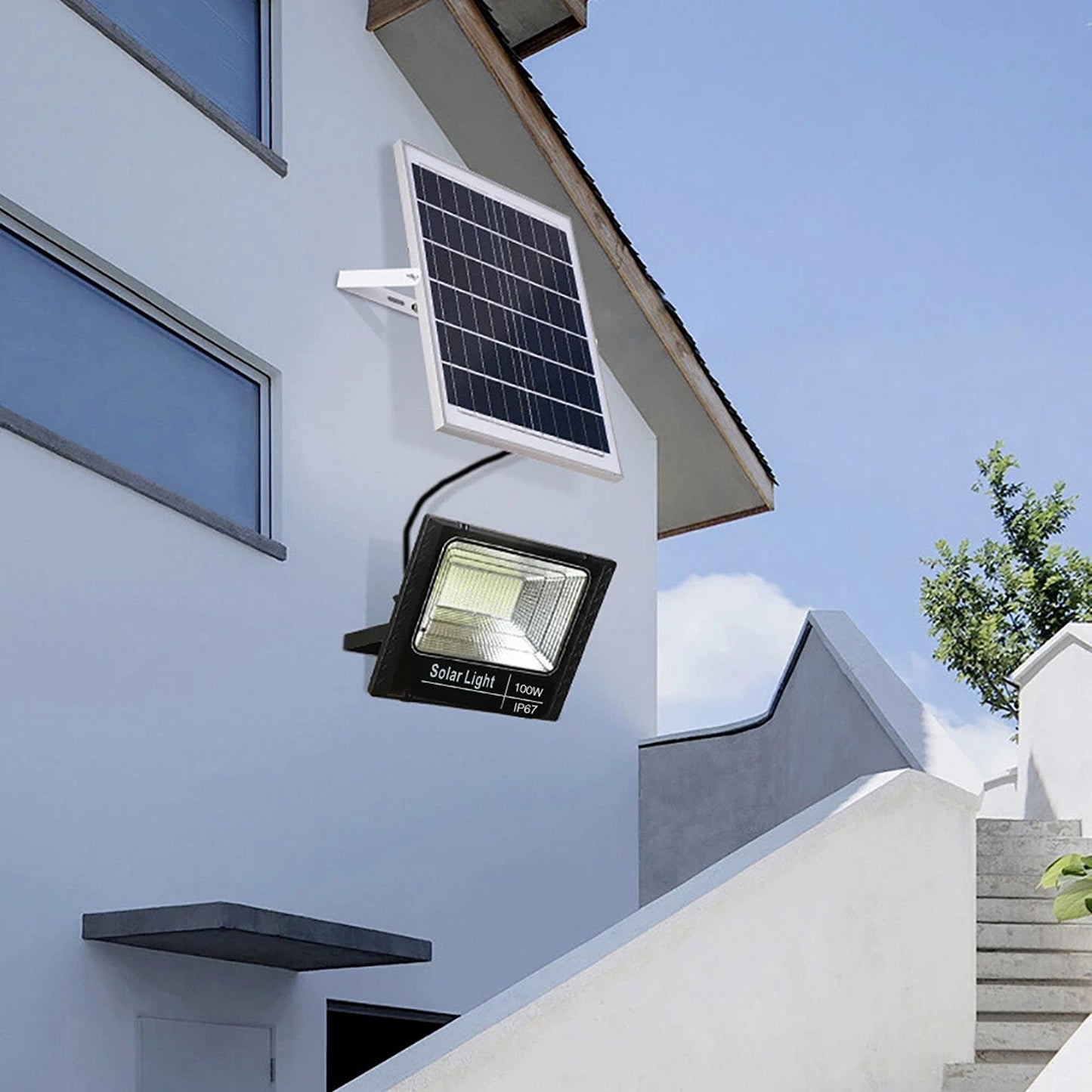 300 LED Solar Street Light Remote Control Outdoor Garden Security Lamp Waterproof