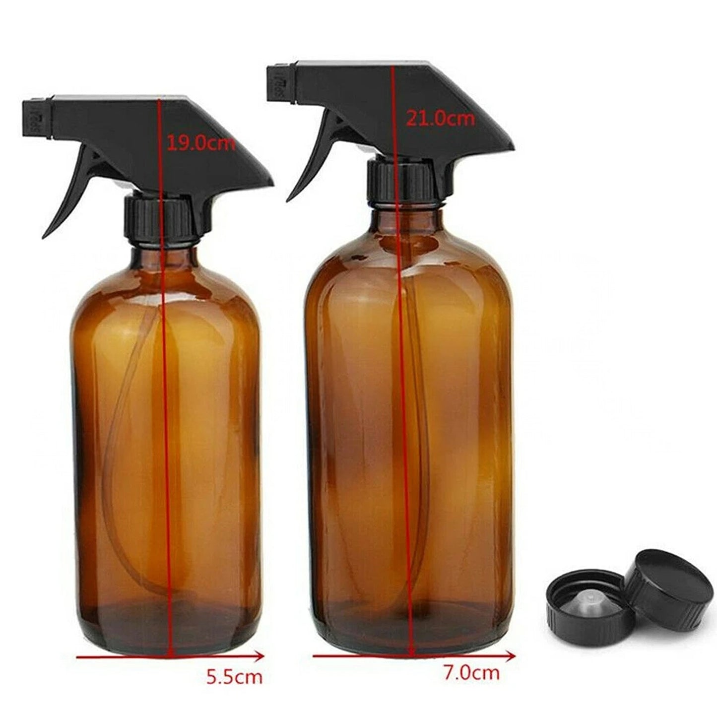 Refillable Amber Glass Spray Bottles for Aromatherapy and Essential Oils - 2pcs