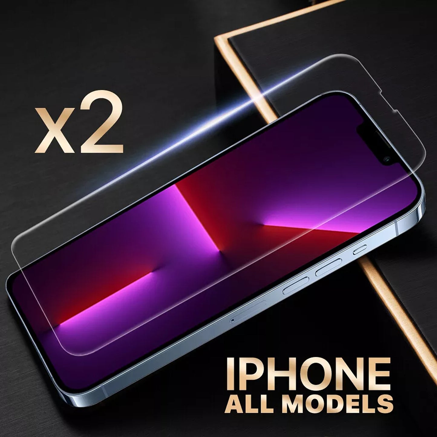 2x Tempered Glass Screen Protector for iPhone SE 6 7 8 X XR XS 11 12 13 14 15 16 Pro Max Plus